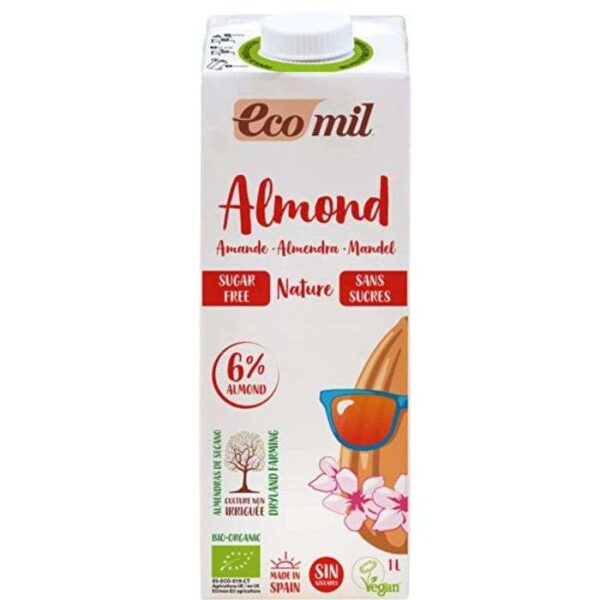 ECOMIL LAIT D'AMANDE NATURE SANS SUCRES 1L
