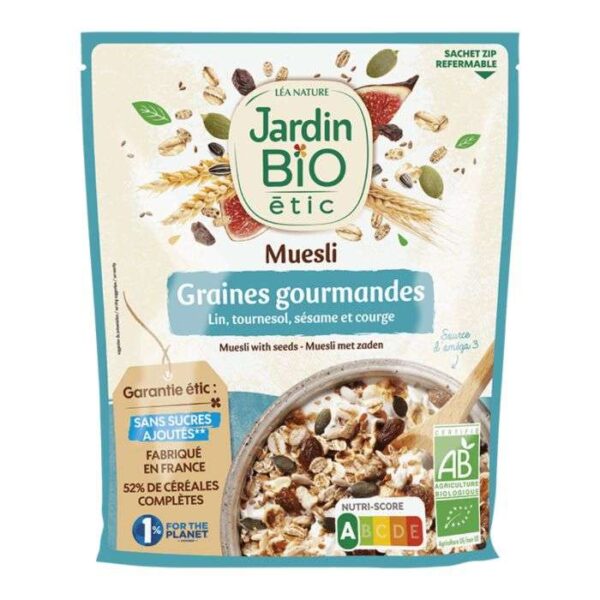 JARDIN BIO MUESLI GRAINES GOURMANDES 375 G