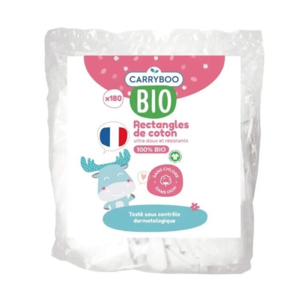 NATUROPERA CARRYBOO BIO RECTANGLES DE COTON 180 UNITES
