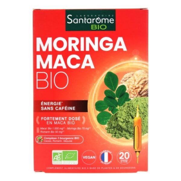 SANTAROME BIO MORINGA MACA BIO 20 AMPOULES DE 10 ML
