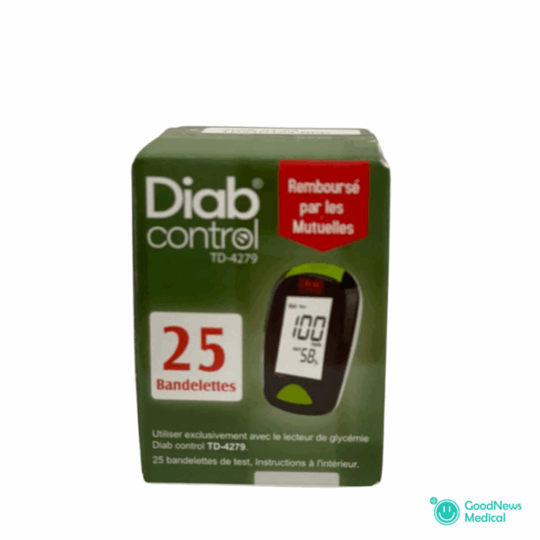 Diabcontrol Bandelettes 25 Unités pour appareil glycémie