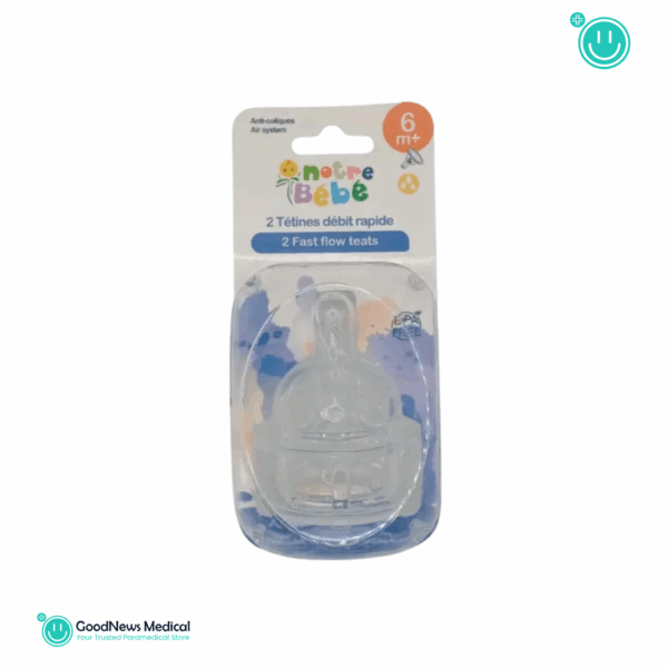 NOTRE BEBE TETINE EN SILICONE LARGE x 2 (6 MOIS)